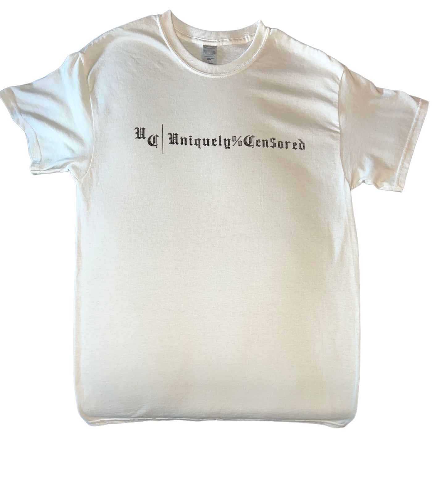 Uniquely censored logo tee