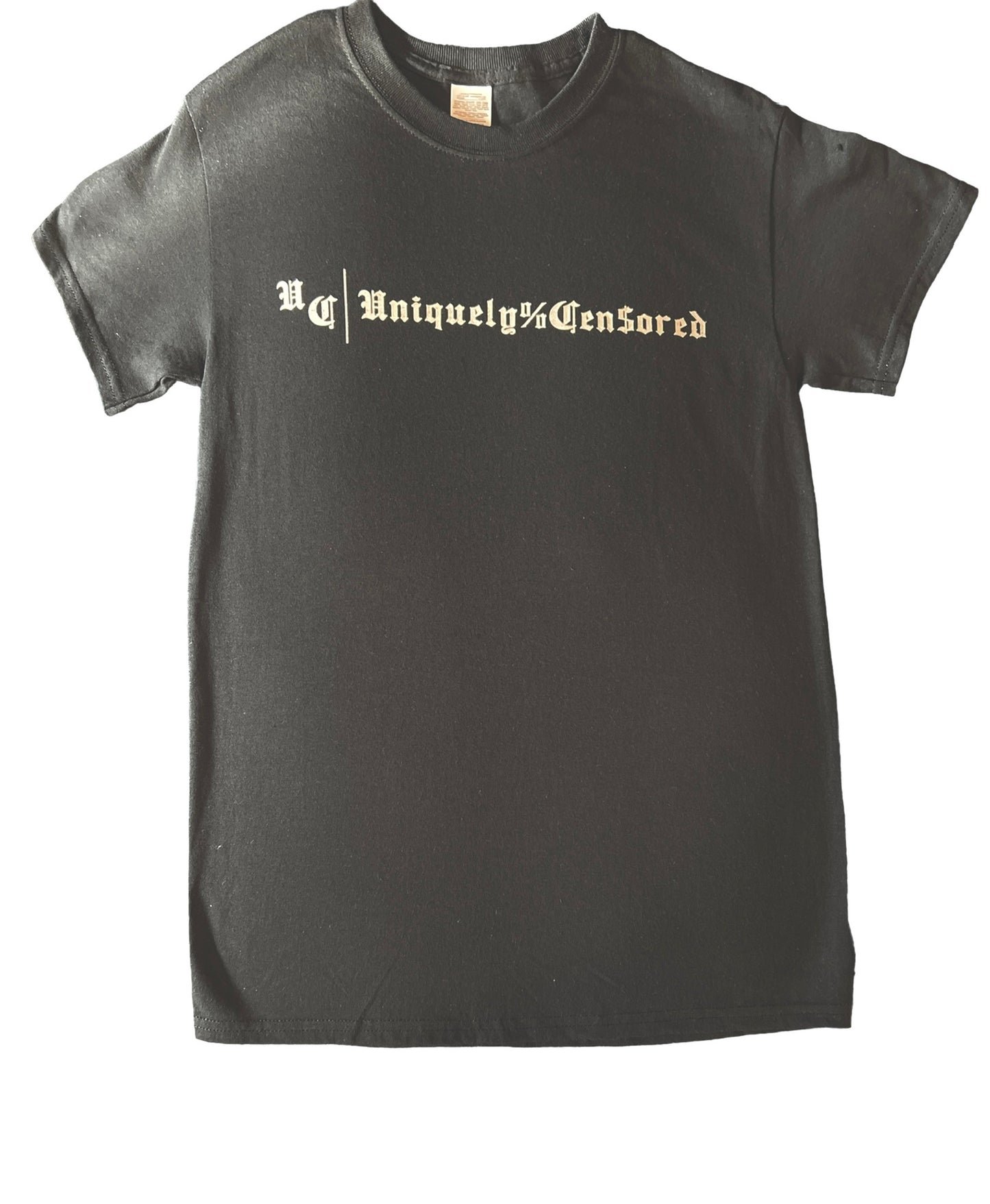 Uniquely censored logo tee