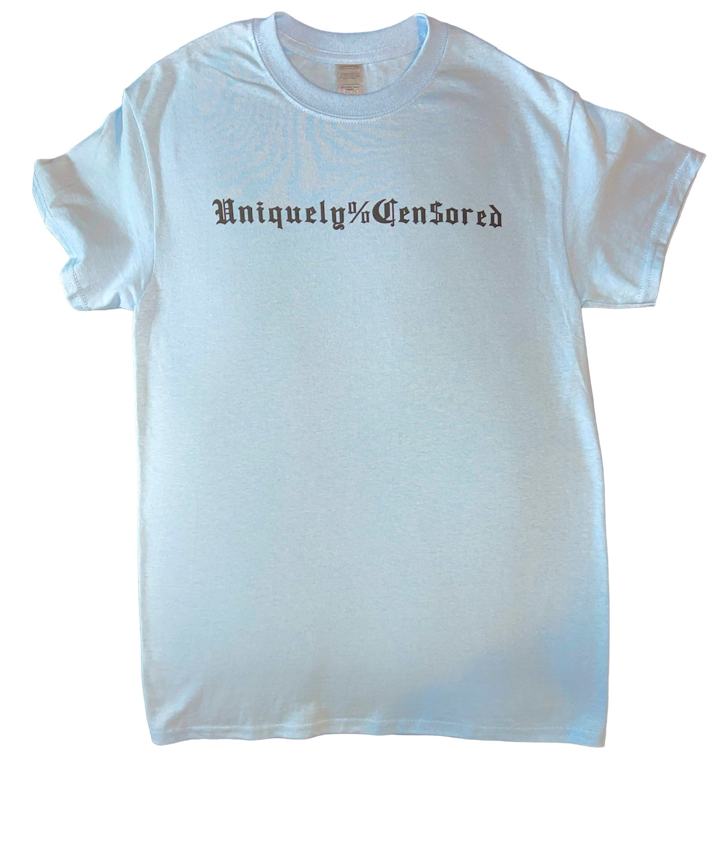 Uniquely censored logo tee