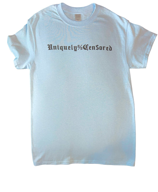 Uniquely censored logo tee